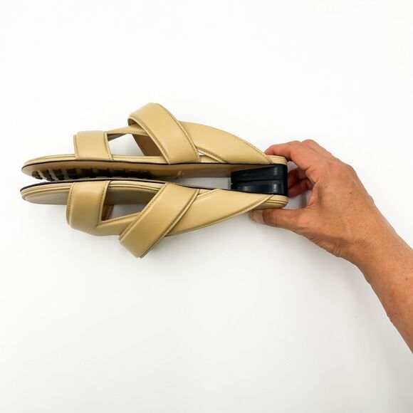 Bottega Veneta Neutral Leather Slides Sandals Flats EU 38 US 8 - Picture 7 of 11